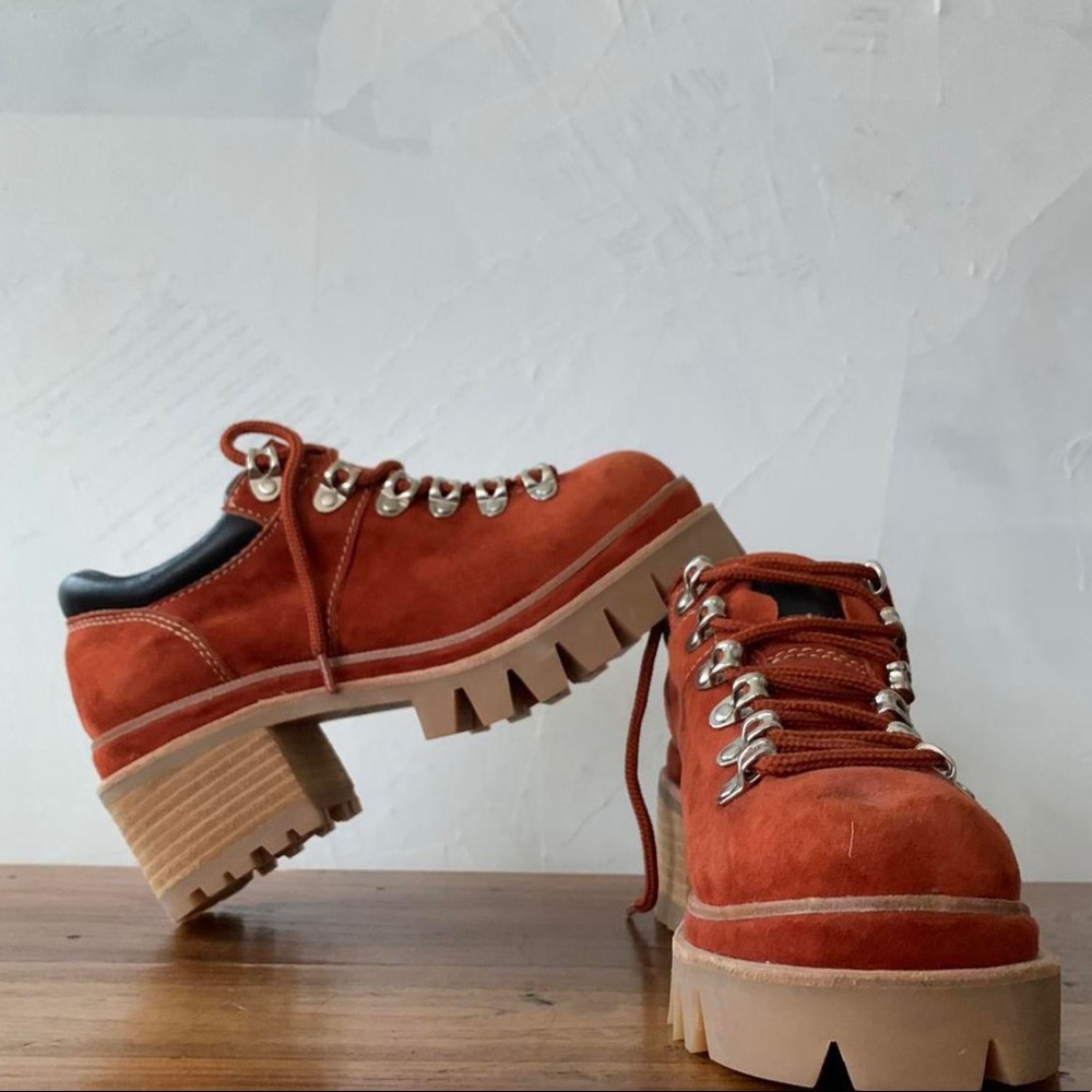 Jeffrey Campbell Czech 2l Rust Hiking Platform Boots